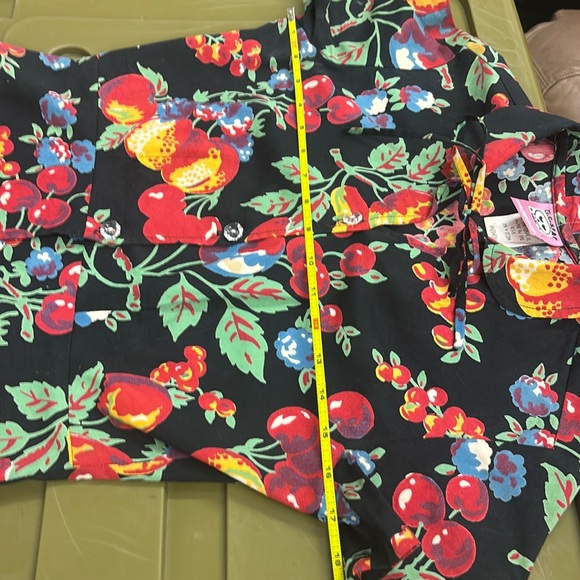 Vintage EC Star fruit print cotton short sleeve Med button front top. - Picture 12 of 13